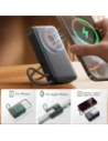 Powerbank bezprzewodowy Joyroom JR-PBM02 22.5W 10000mAh USB-C, MagSafe z wbudowanym kablem USB-C czarny