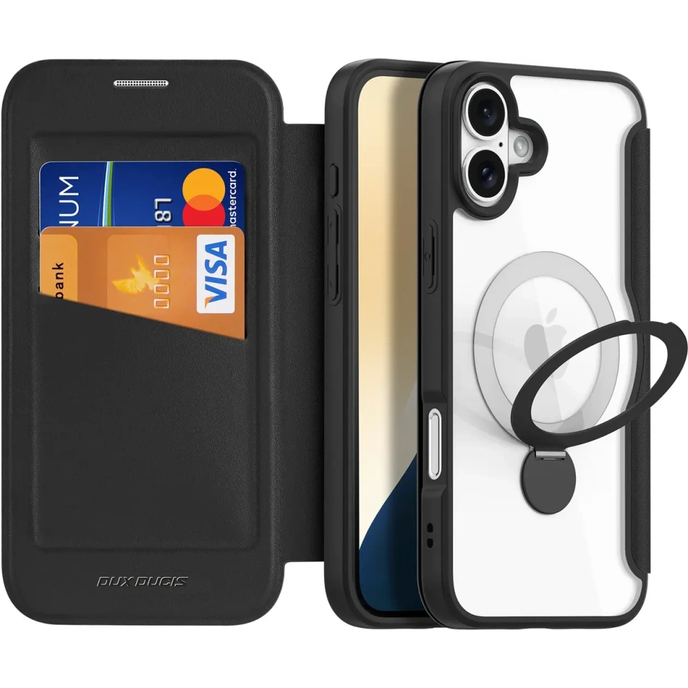 Etui z klapką Dux Ducis Skin X Pro do Apple iPhone 16 MagSafe czarne