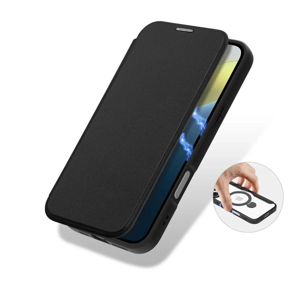 Etui z klapką Dux Ducis Skin X Pro do Apple iPhone 16 MagSafe czarne