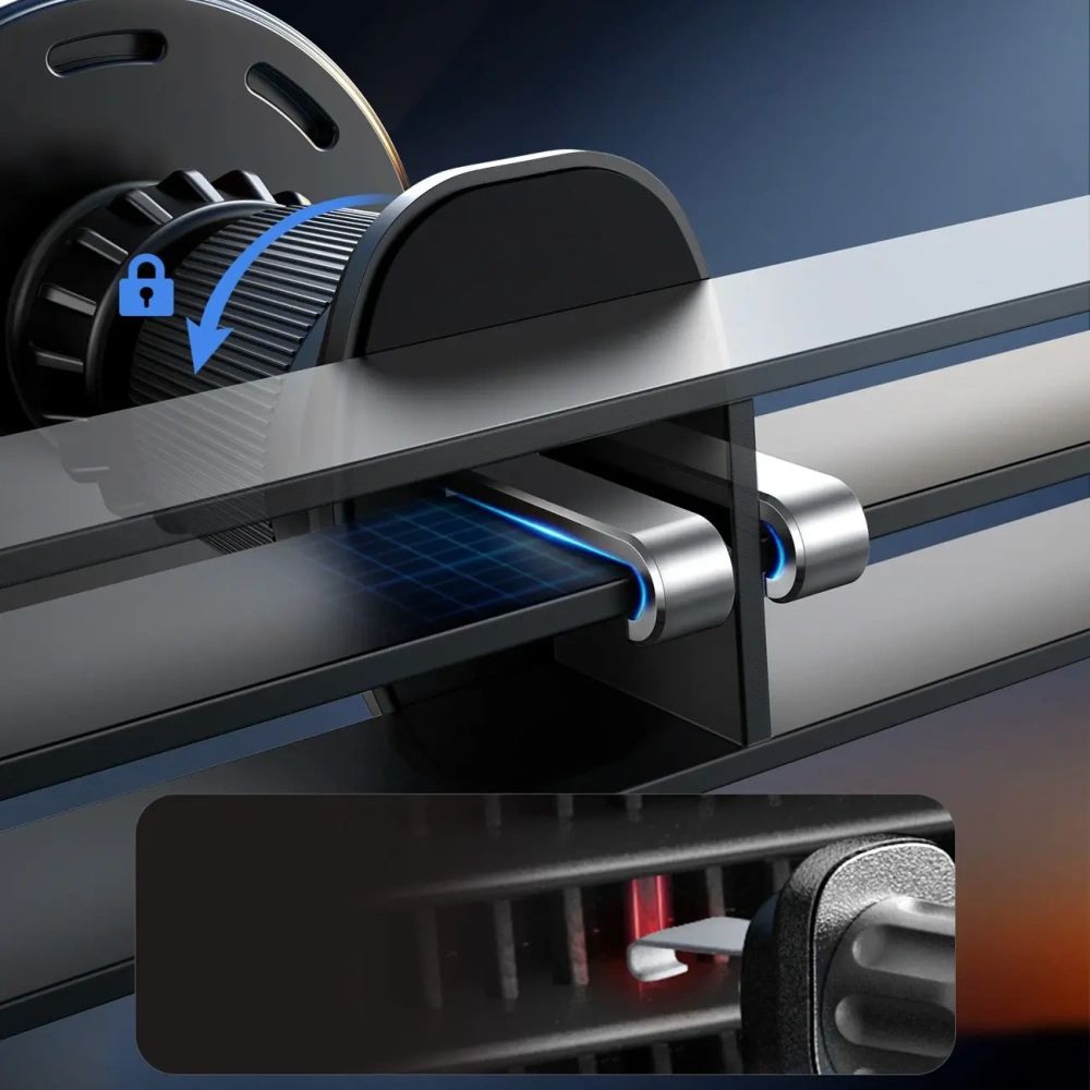 Uchwyt samochodowy z ładowarką indukcyjną na kokpit / do kratki Joyroom JR-ZS502 MagSafe czarny