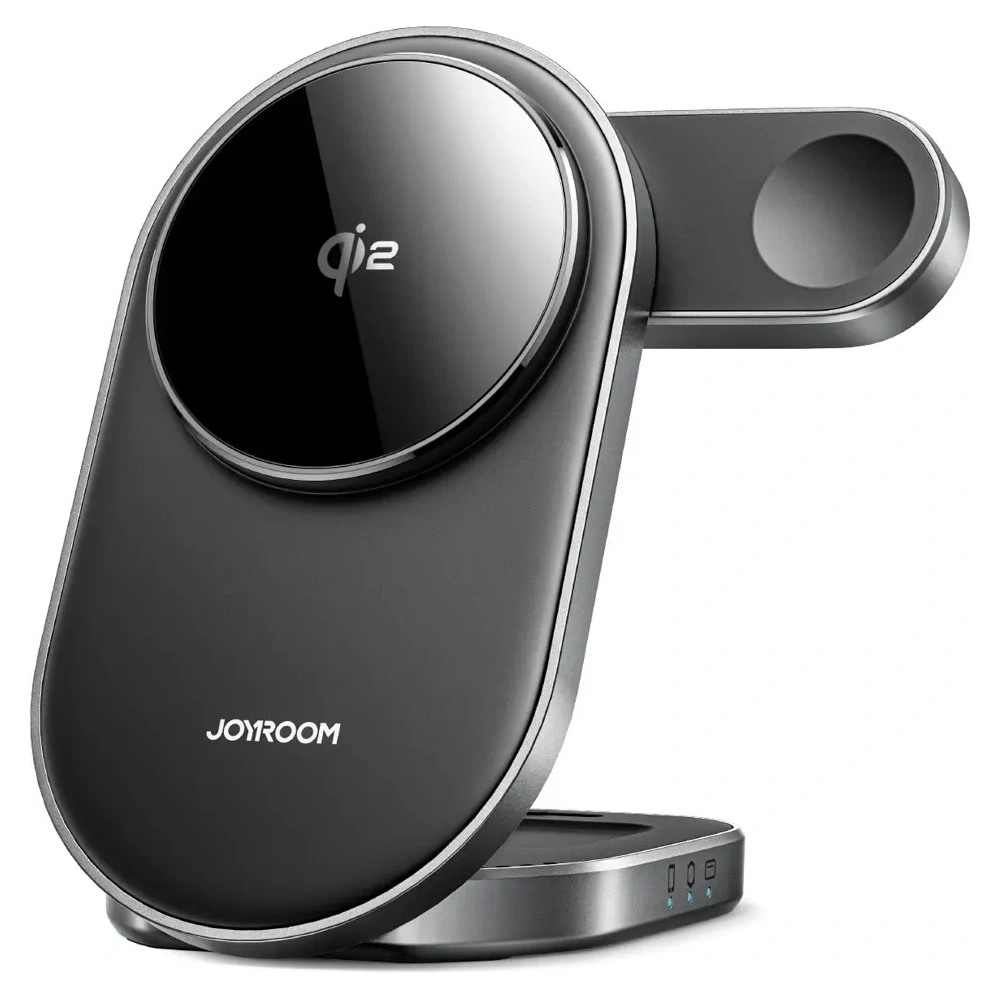 Ładowarka indukcyjna Joyroom JR-W17 Qi 3w1 do telefonu / smartwatcha / słuchawek czarna