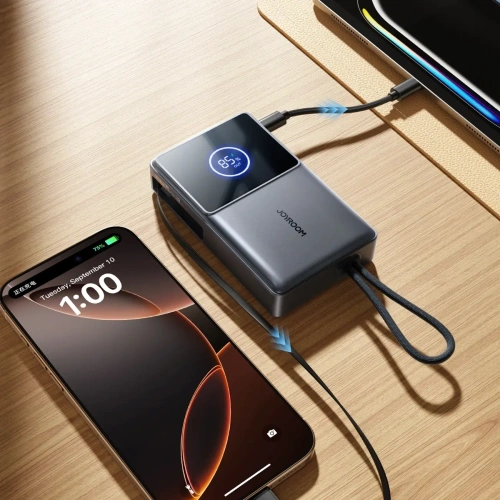 Powerbank Joyroom JR-PR1 10000mAh 22.5W z wbudowanym kablem USB-C czarny