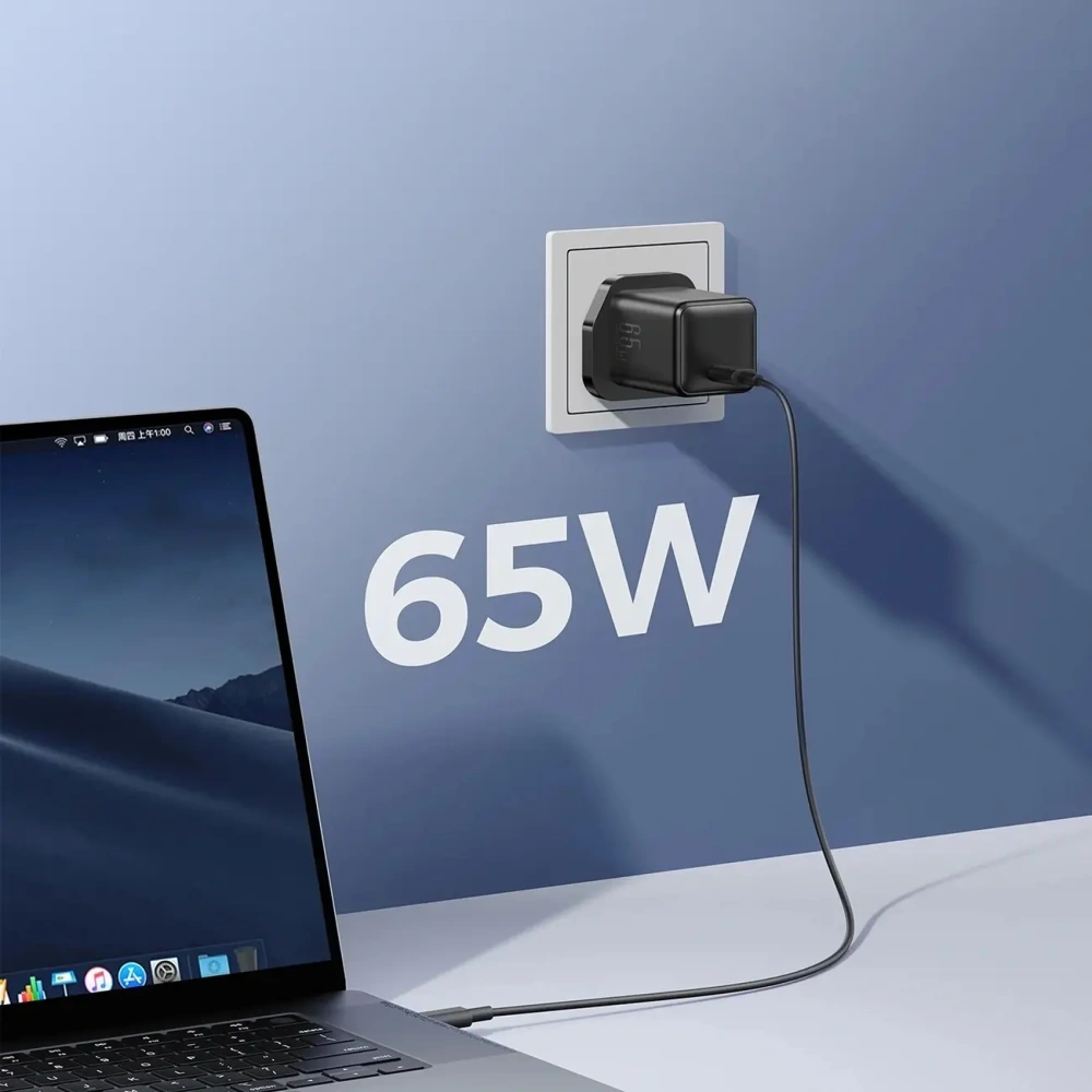 Ładowarka sieciowa Joyroom JR-TCG18 (wtyczka UK) 65W USB-C czarna