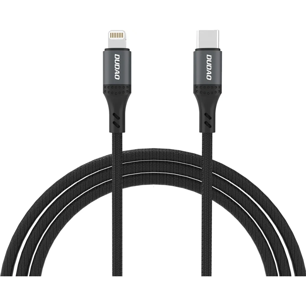 Kabel w oplocie Dudao L3CL USB-C / Lightning 30W 1.2m czarny