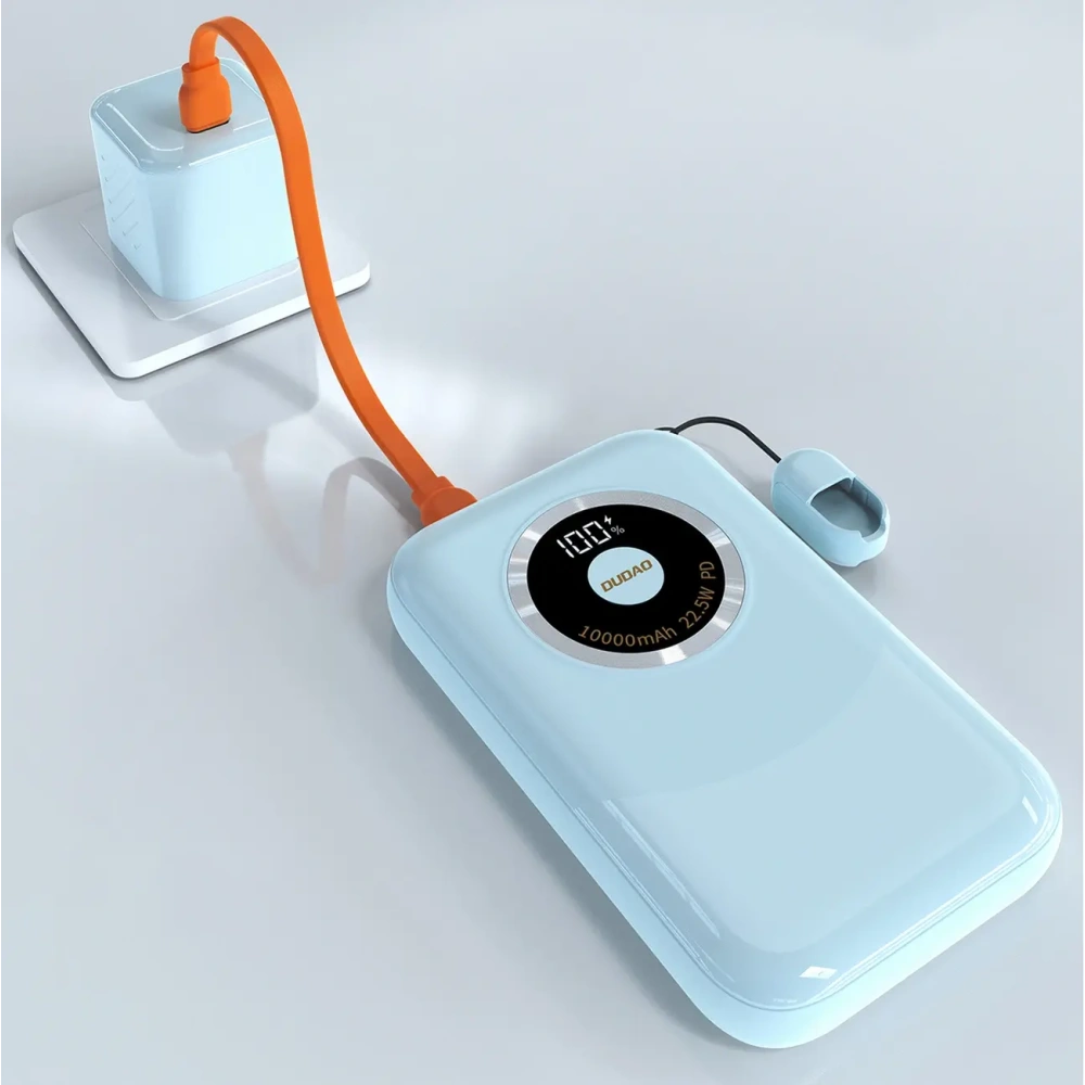 Powerbank Dudao K21 Mini 10000mAh 22.5W USB-A, USB-C niebieski
