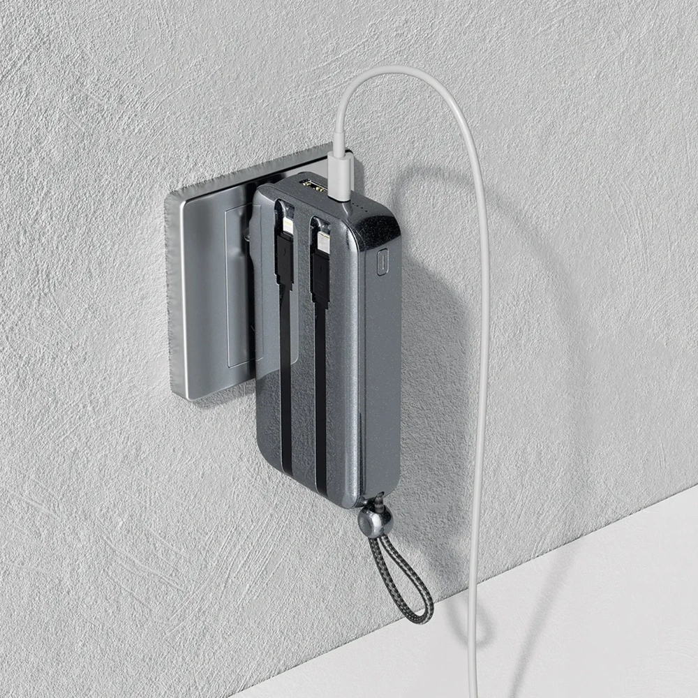 Ładowarka z powerbankiem Dudao K25 2in1 10000mAh z 3 wtyczkami szara