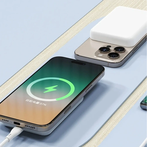 Powerbank bezprzewodowy Dudao K26S 5000mAh 20W USB-A, USB-C, MagSafe biały