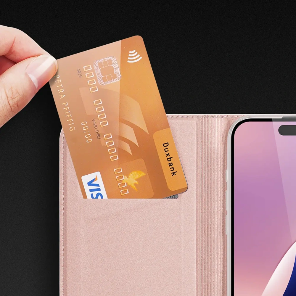 Etui z klapką Dux Ducis Skin Pro do Apple iPhone 16 Pro różowe