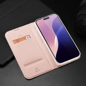 Etui z klapką Dux Ducis Skin Pro do Apple iPhone 16 Pro różowe