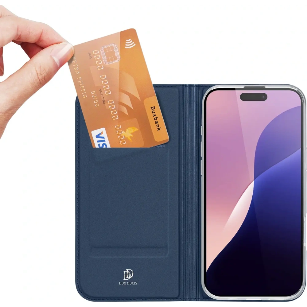 Etui z klapką Dux Ducis Skin Pro do Apple iPhone 16 Pro Max niebieskie