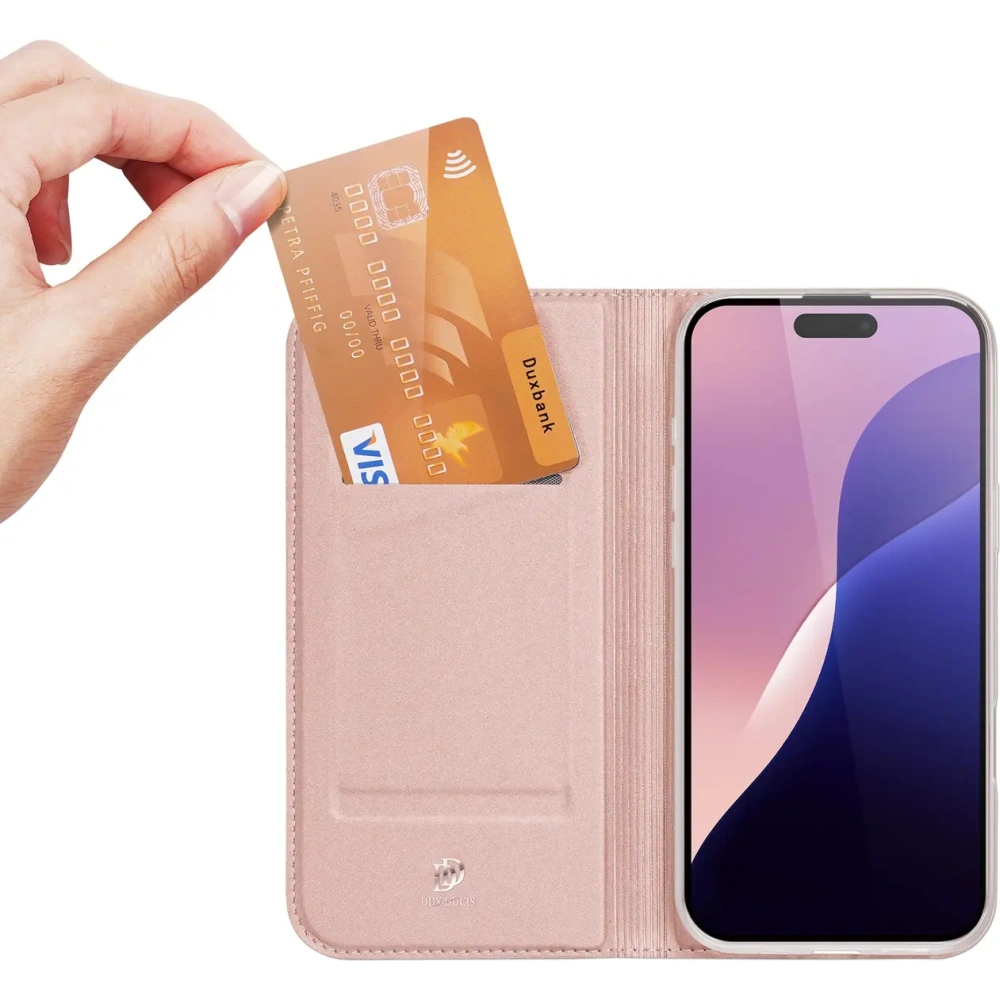 Etui z klapką Dux Ducis Skin Pro do Apple iPhone 16 Pro Max różowe