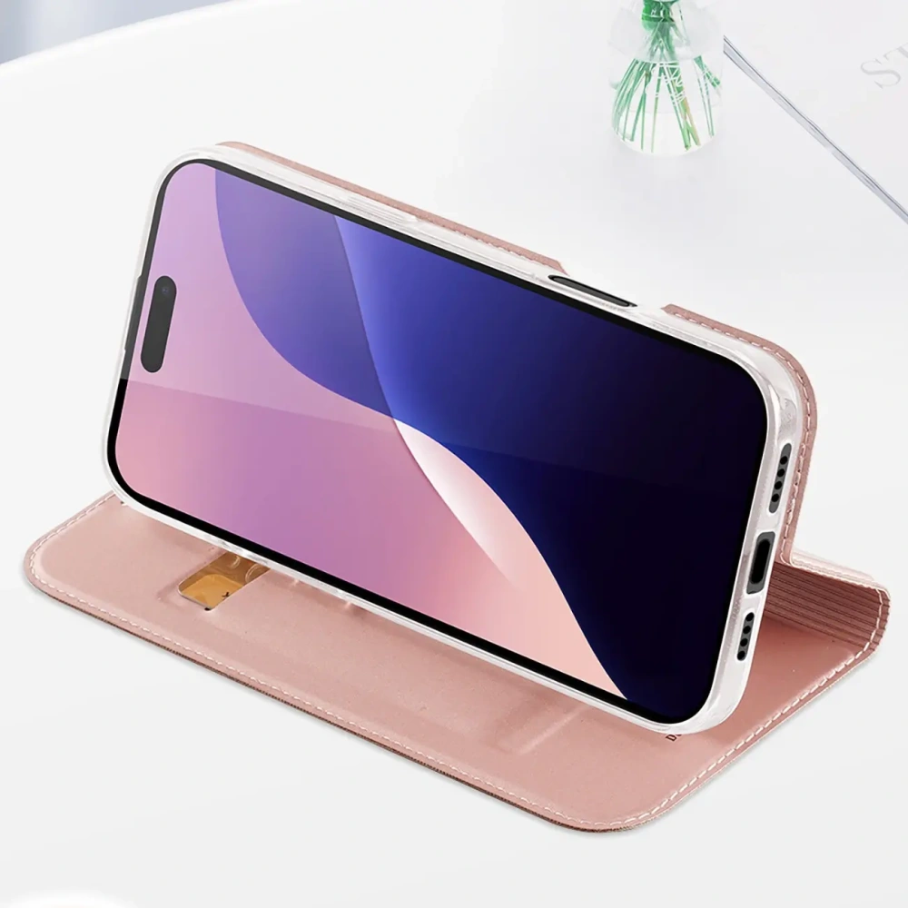 Etui z klapką Dux Ducis Skin Pro do Apple iPhone 16 Pro Max różowe