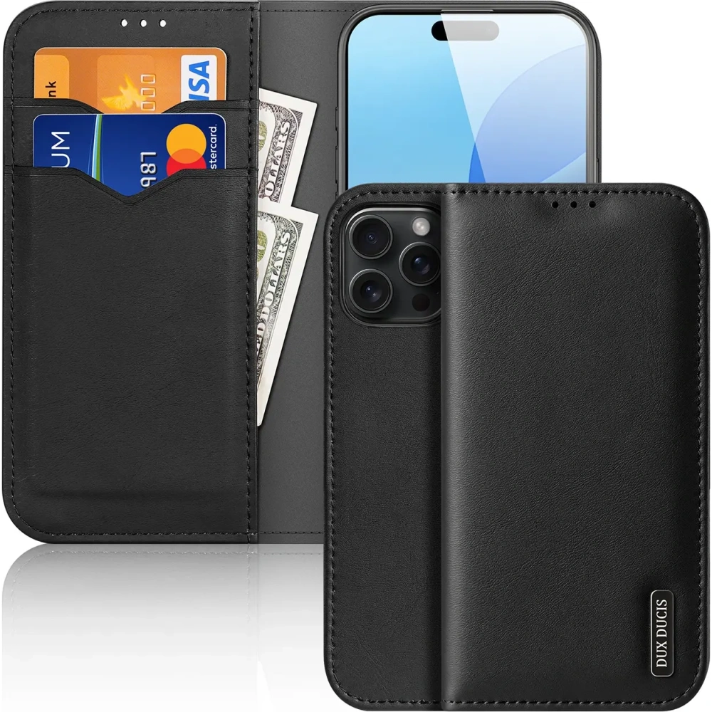 Etui z klapką Dux Ducis Hivo do Apple iPhone 16 Pro czarne