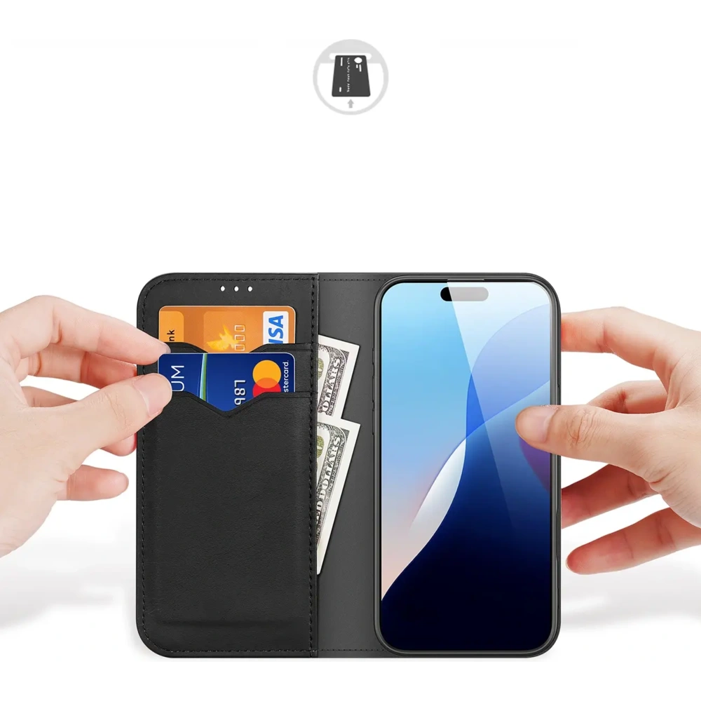 Etui z klapką Dux Ducis Hivo do Apple iPhone 16 Pro czarne