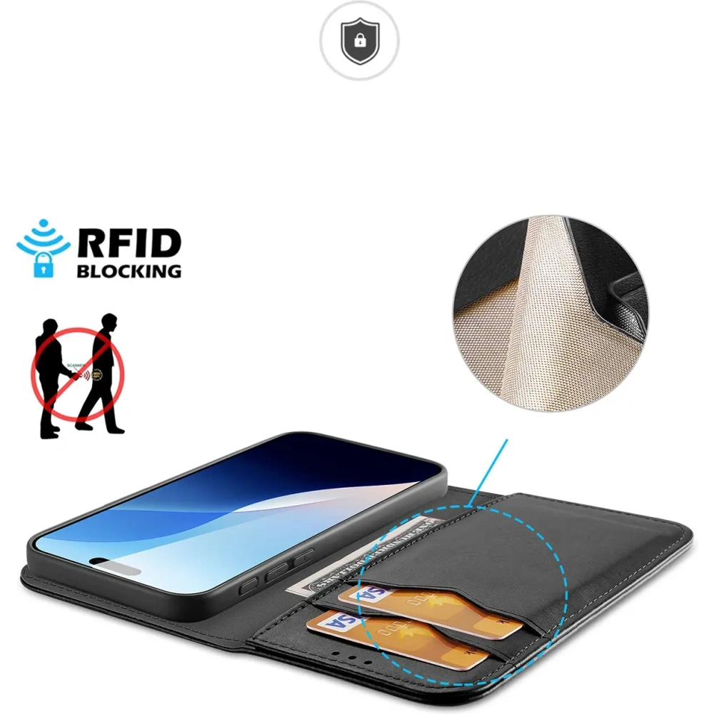 Etui z klapką Dux Ducis Hivo do Apple iPhone 16 Pro czarne