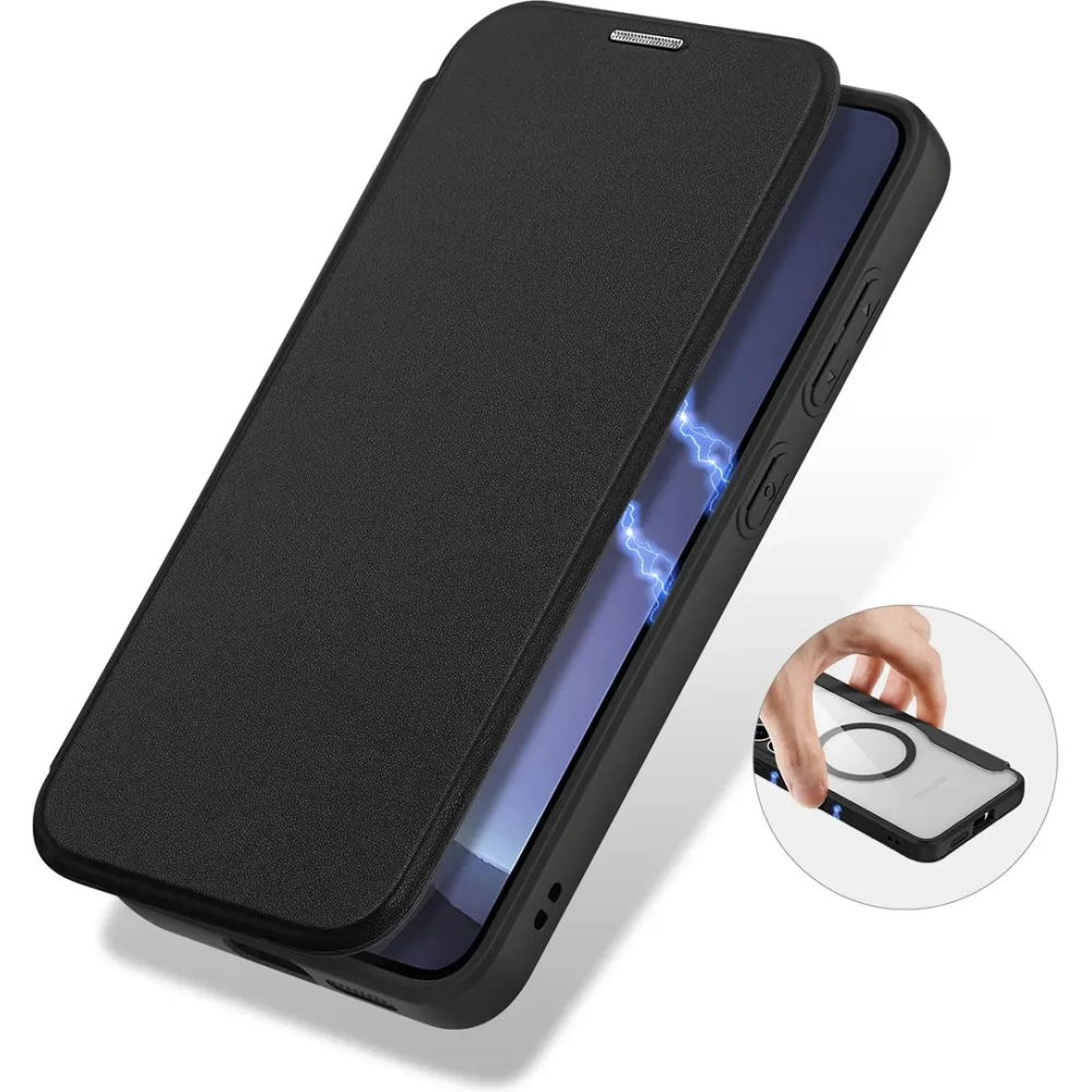 Etui z klapką Dux Ducis Skin X Pro do Samsung Galaxy S25 MagSafe czarne