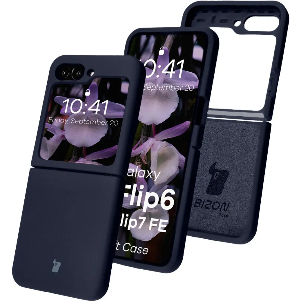 Silikonowe etui Bizon Soft Case do Samsung Galaxy Z Flip7 FE / Z Flip6 ciemnoniebieskie