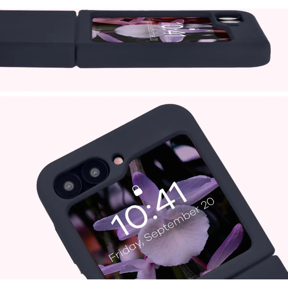 Silikonowe etui Bizon Soft Case do Samsung Galaxy Z Flip7 FE / Z Flip6 ciemnoniebieskie