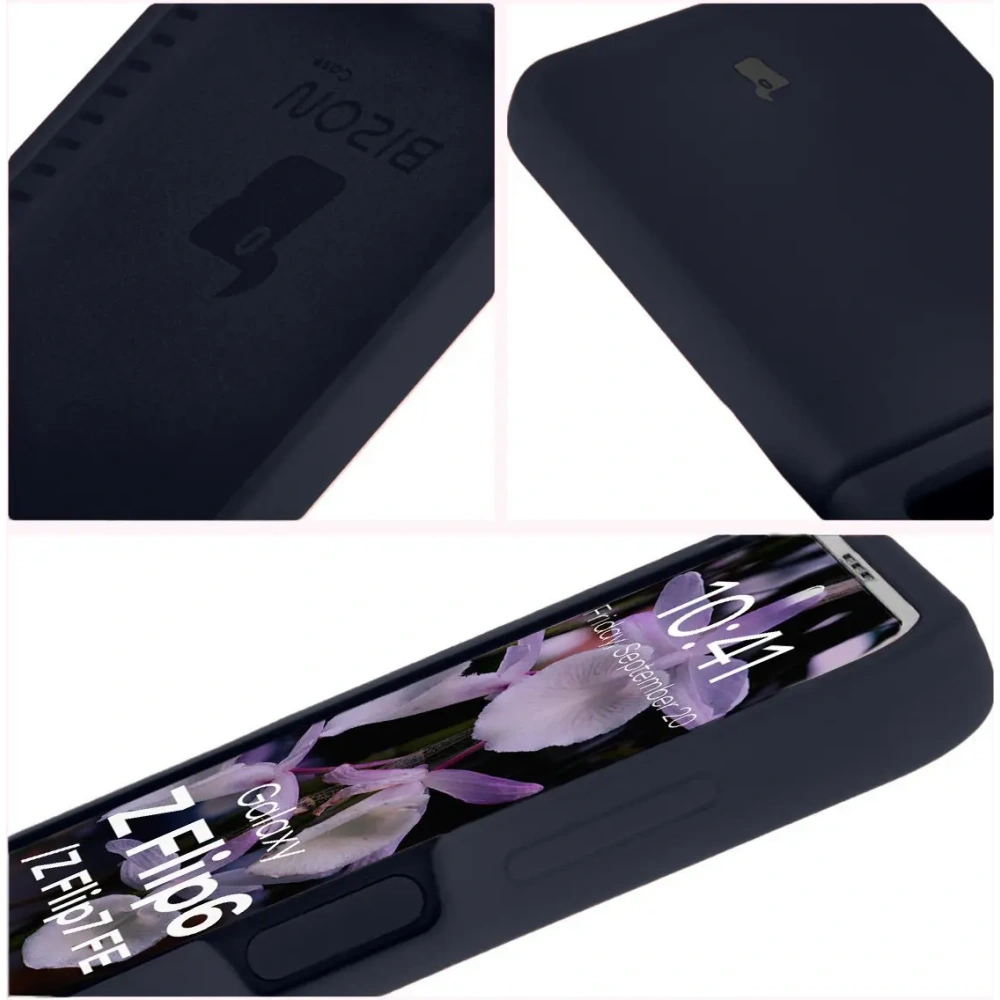 Silikonowe etui Bizon Soft Case do Samsung Galaxy Z Flip7 FE / Z Flip6 ciemnoniebieskie