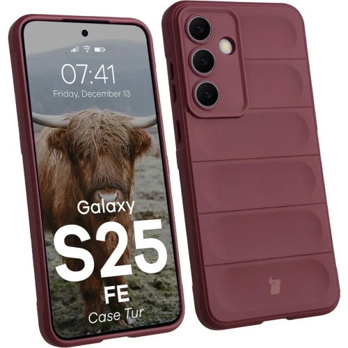 Pancerne etui Bizon Case Tur do Samsung Galaxy S25 FE burgundowe