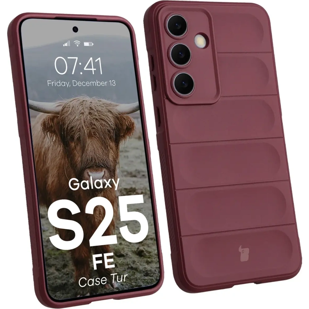 Pancerne etui Bizon Case Tur do Samsung Galaxy S25 FE burgundowe