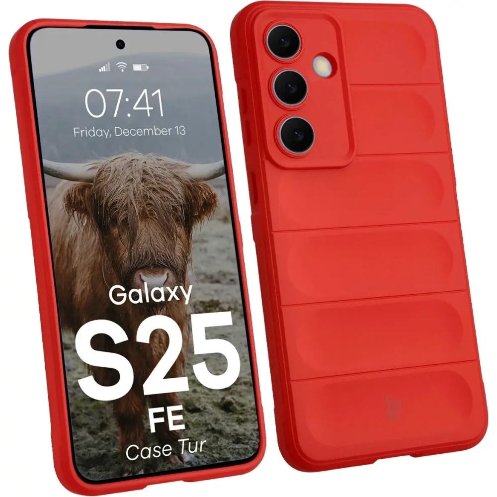 Pancerne etui Bizon Case Tur do Samsung Galaxy S25 FE czerwone