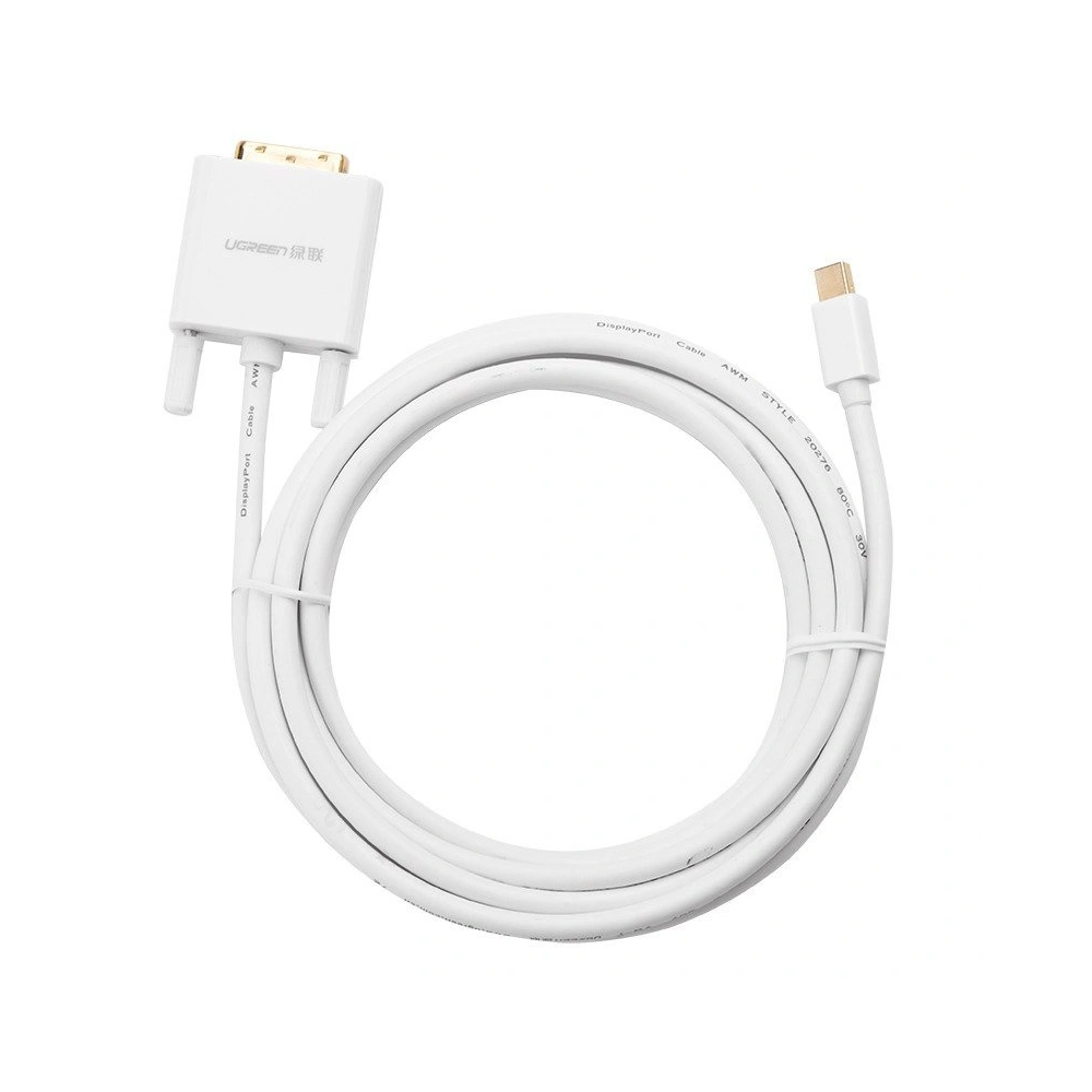 Kabel Mini DisplayPort do DVI (24+1) UGREEN MD102 FullHD 1,5m (biały)