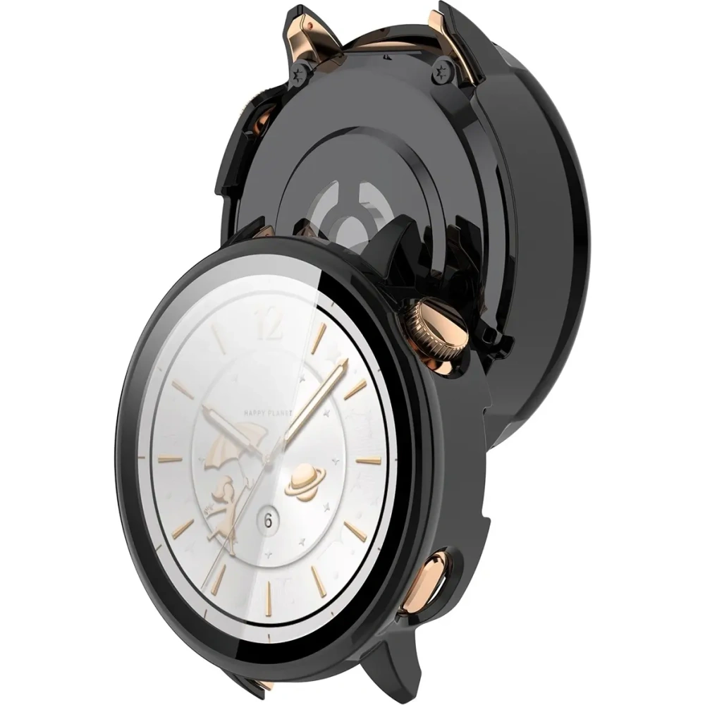 Etui ze szkłem do zegarka Bizon Case+Glass Watch do OnePlus Watch 3 43mm czarne