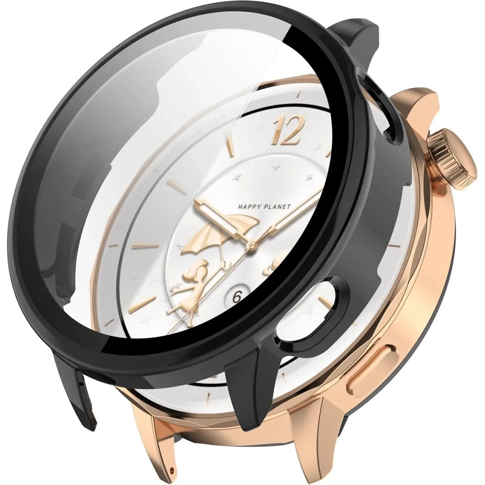 Etui ze szkłem do zegarka Bizon Case+Glass Watch do OnePlus Watch 3 43mm czarne