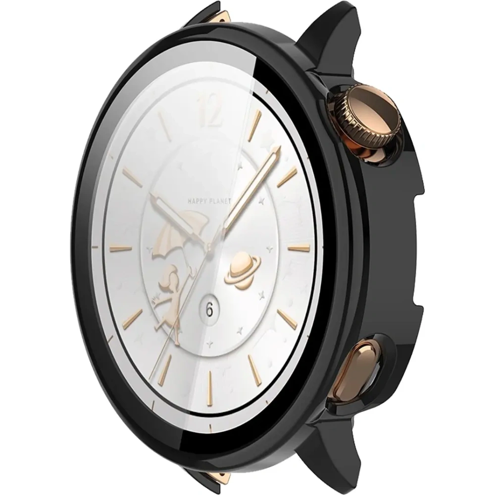 Etui ze szkłem do zegarka Bizon Case+Glass Watch do OnePlus Watch 3 43mm czarne