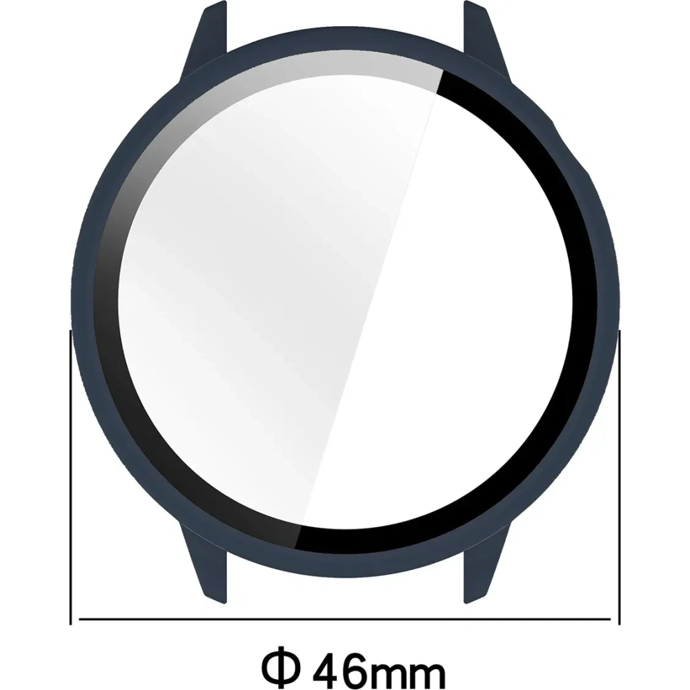 Etui ze szkłem do zegarka Bizon Case+Glass Watch do OnePlus Watch 3 43mm niebieskie