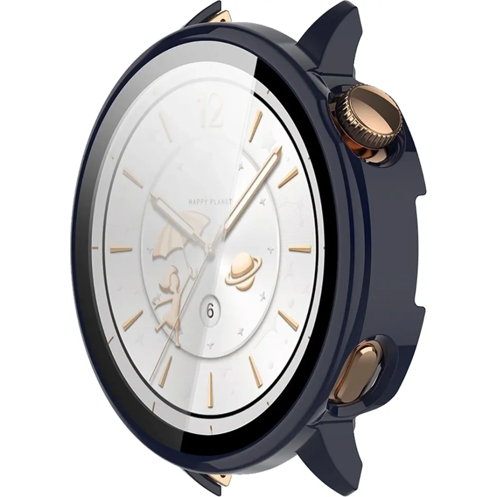 Etui ze szkłem do zegarka Bizon Case+Glass Watch do OnePlus Watch 3 43mm niebieskie