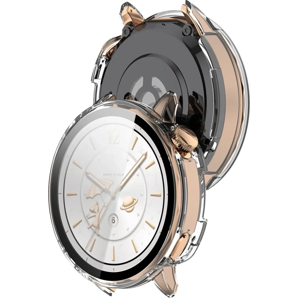 Etui ze szkłem do zegarka Bizon Case+Glass Watch do OnePlus Watch 3 43mm przeźroczyste