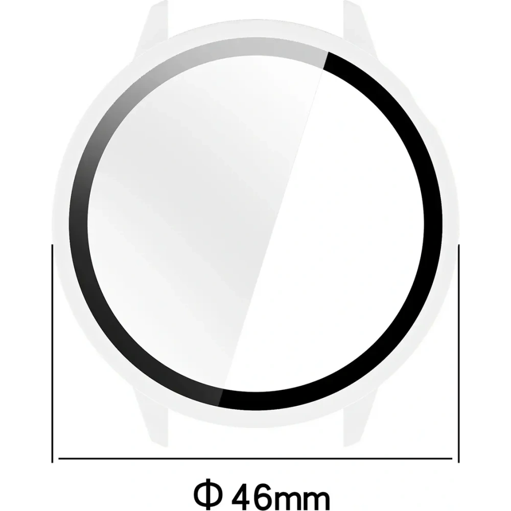 Etui ze szkłem do zegarka Bizon Case+Glass Watch do OnePlus Watch 3 43mm przeźroczyste