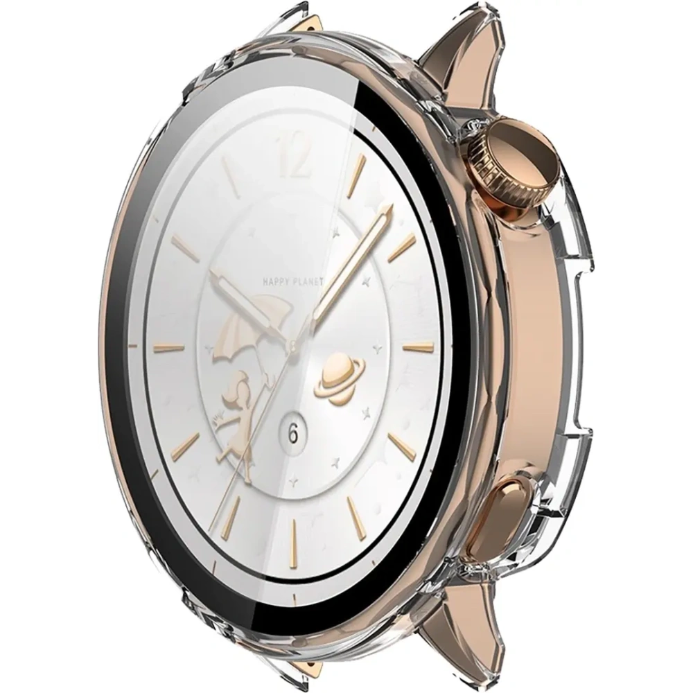 Etui ze szkłem do zegarka Bizon Case+Glass Watch do OnePlus Watch 3 43mm przeźroczyste