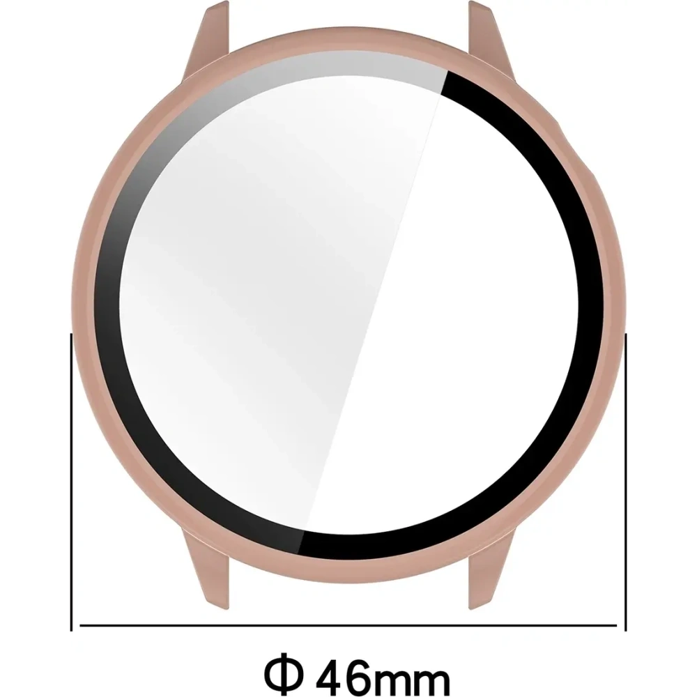 Etui ze szkłem do zegarka Bizon Case+Glass Watch do OnePlus Watch 3 43mm różowe