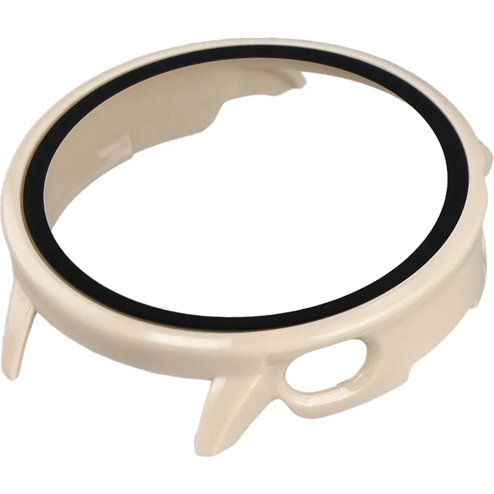 Etui ze szkłem do zegarka Bizon Case+Glass Watch do OnePlus Watch 3 43mm beżowe