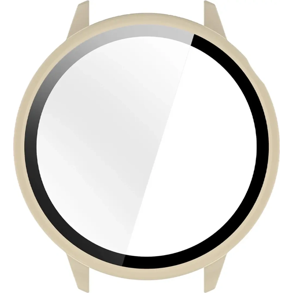 Etui ze szkłem do zegarka Bizon Case+Glass Watch do OnePlus Watch 3 43mm beżowe