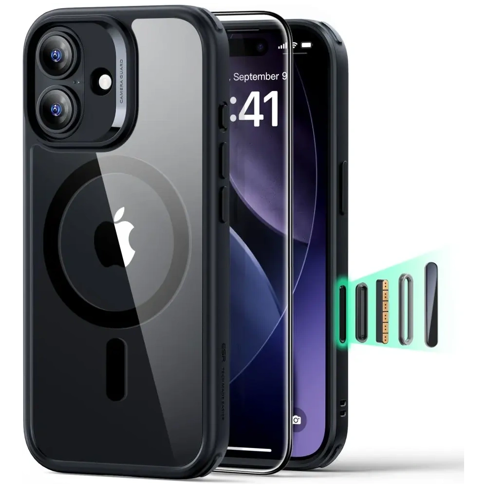 Zestaw ESR etui + szkło na ekran Classic Hybrid MagSafe & Tempered Glass do Apple iPhone 17 Clear/black