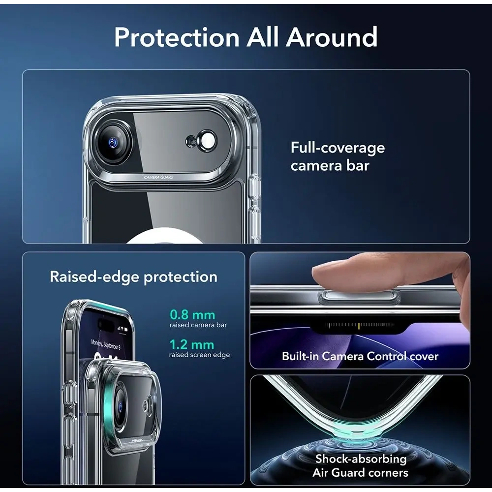 Zestaw ESR etui + szkło na ekran Classic Hybrid MagSafe & Tempered Glass do Apple iPhone Air Clear