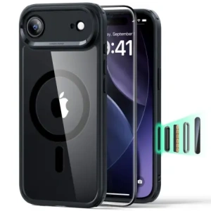 Zestaw ESR etui + szkło na ekran Classic Hybrid MagSafe & Tempered Glass do Apple iPhone 17 Air Clear/black