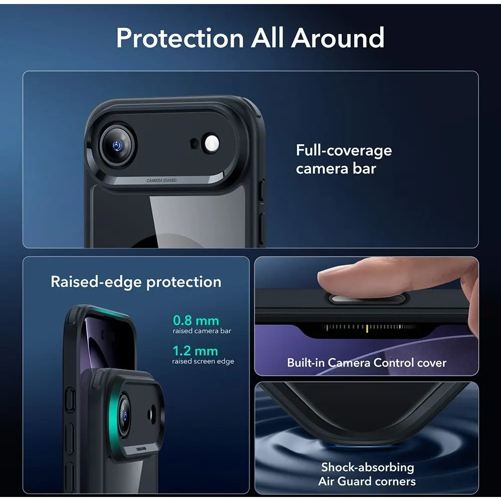 Zestaw ESR etui + szkło na ekran Classic Hybrid MagSafe & Tempered Glass do Apple iPhone Air Clear/black