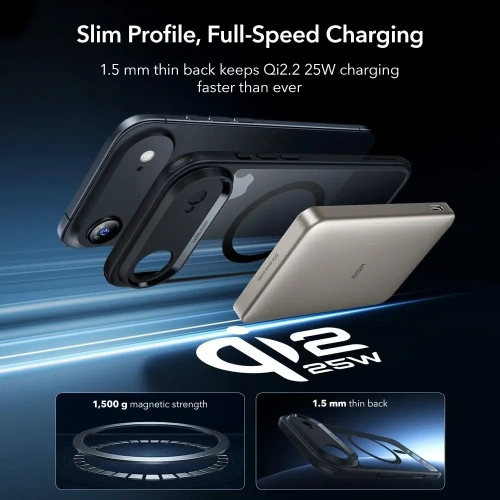 Zestaw ESR etui + szkło na ekran Classic Hybrid MagSafe & Tempered Glass do Apple iPhone 17 Air Clear/black