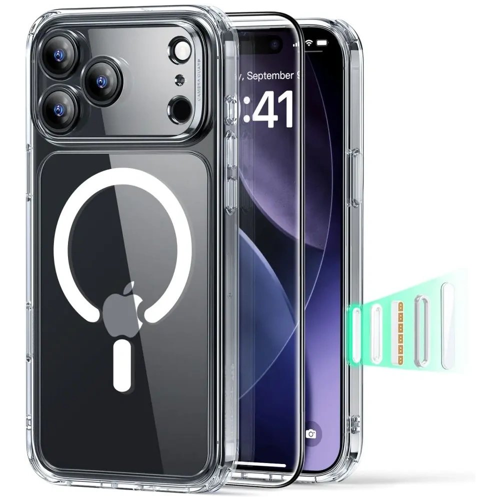 Zestaw ESR etui + szkło na ekran Classic Hybrid MagSafe & Tempered Glass do Apple iPhone 17 Pro Clear