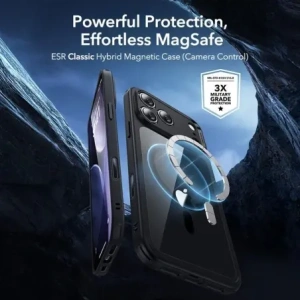 Zestaw ESR etui + szkło na ekran Classic Hybrid MagSafe & Tempered Glass do Apple iPhone 17 Pro Clear/black