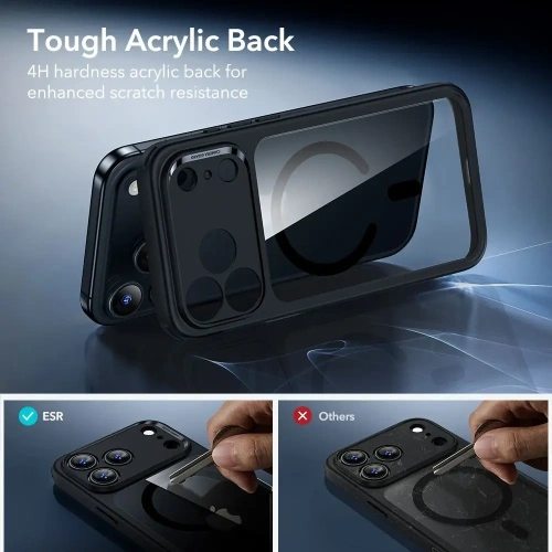 Zestaw ESR etui + szkło na ekran Classic Hybrid MagSafe & Tempered Glass do Apple iPhone 17 Pro Clear/black