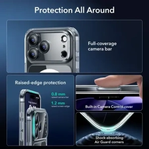 Zestaw ESR etui + szkło na ekran Classic Hybrid MagSafe & Tempered Glass do Apple iPhone 17 Pro Max Clear