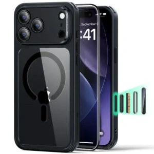 Zestaw ESR etui + szkło na ekran Classic Hybrid MagSafe & Tempered Glass do Apple iPhone 17 Pro Max Clear/black