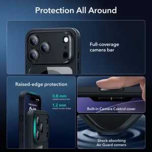 Zestaw ESR etui + szkło na ekran Classic Hybrid MagSafe & Tempered Glass do Apple iPhone 17 Pro Max Clear/black