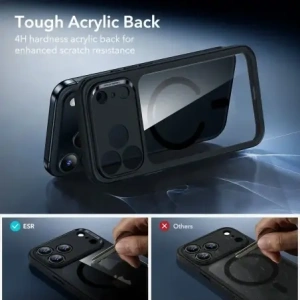 Zestaw ESR etui + szkło na ekran Classic Hybrid MagSafe & Tempered Glass do Apple iPhone 17 Pro Max Clear/black